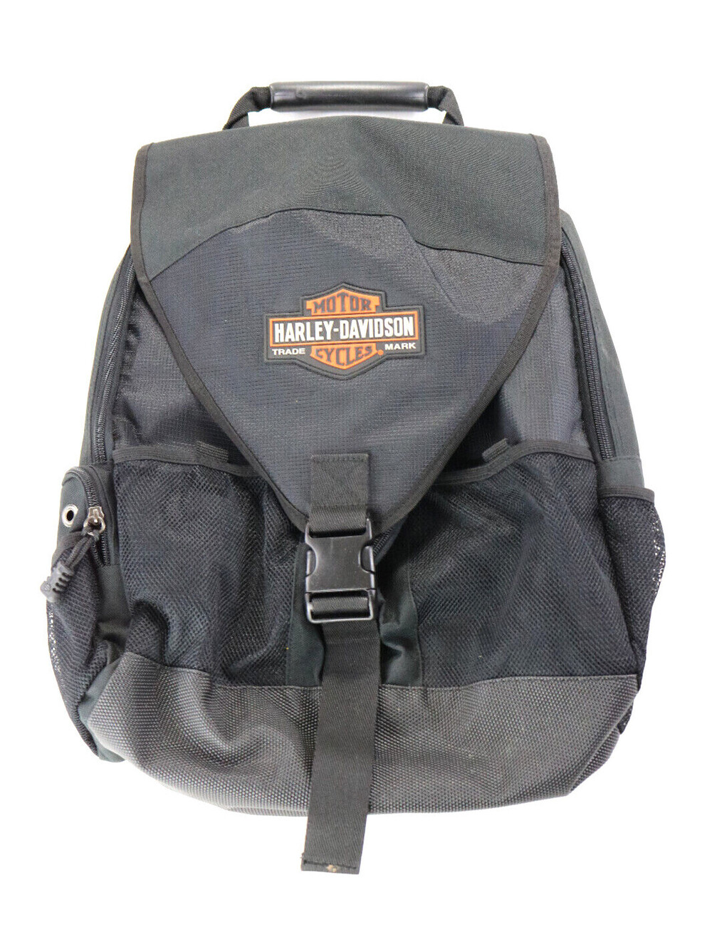 harley davidson backpack 18" black orange back pack Bar Shield large travel bag